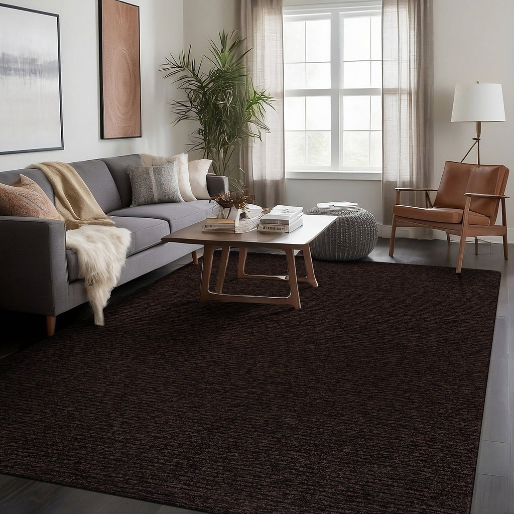 Beverly Rug Solid Color Non-Slip Rubber Back Washable Indoor Area Rug