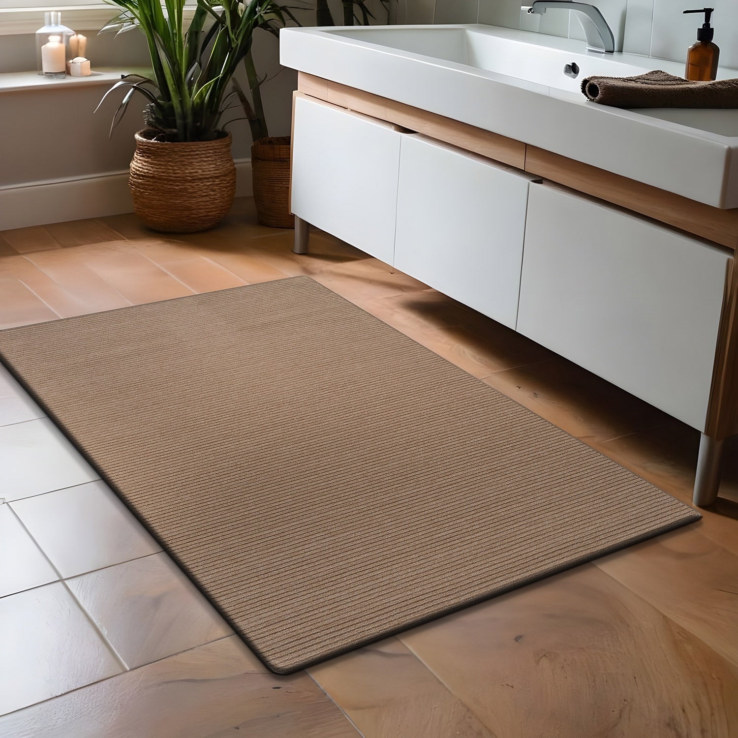 Beverly Rug Solid Color Non-Slip Rubber Back Washable Indoor Area Rug