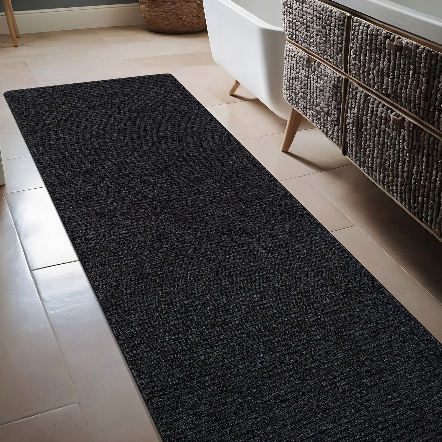 Beverly Rug Solid Color Non-Slip Rubber Back Washable Indoor Area Rug