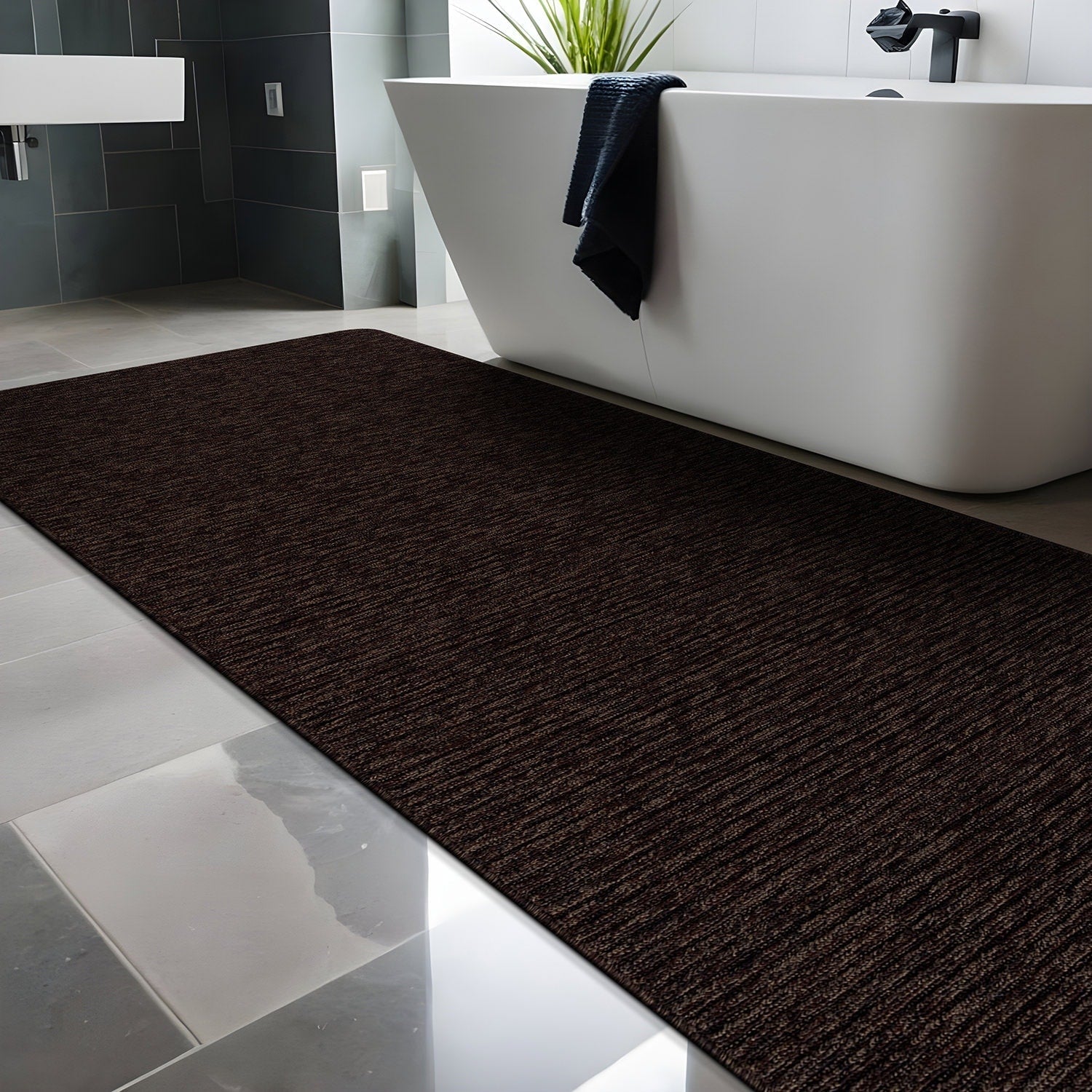 Beverly Rug Solid Color Non-Slip Rubber Back Washable Indoor Area Rug