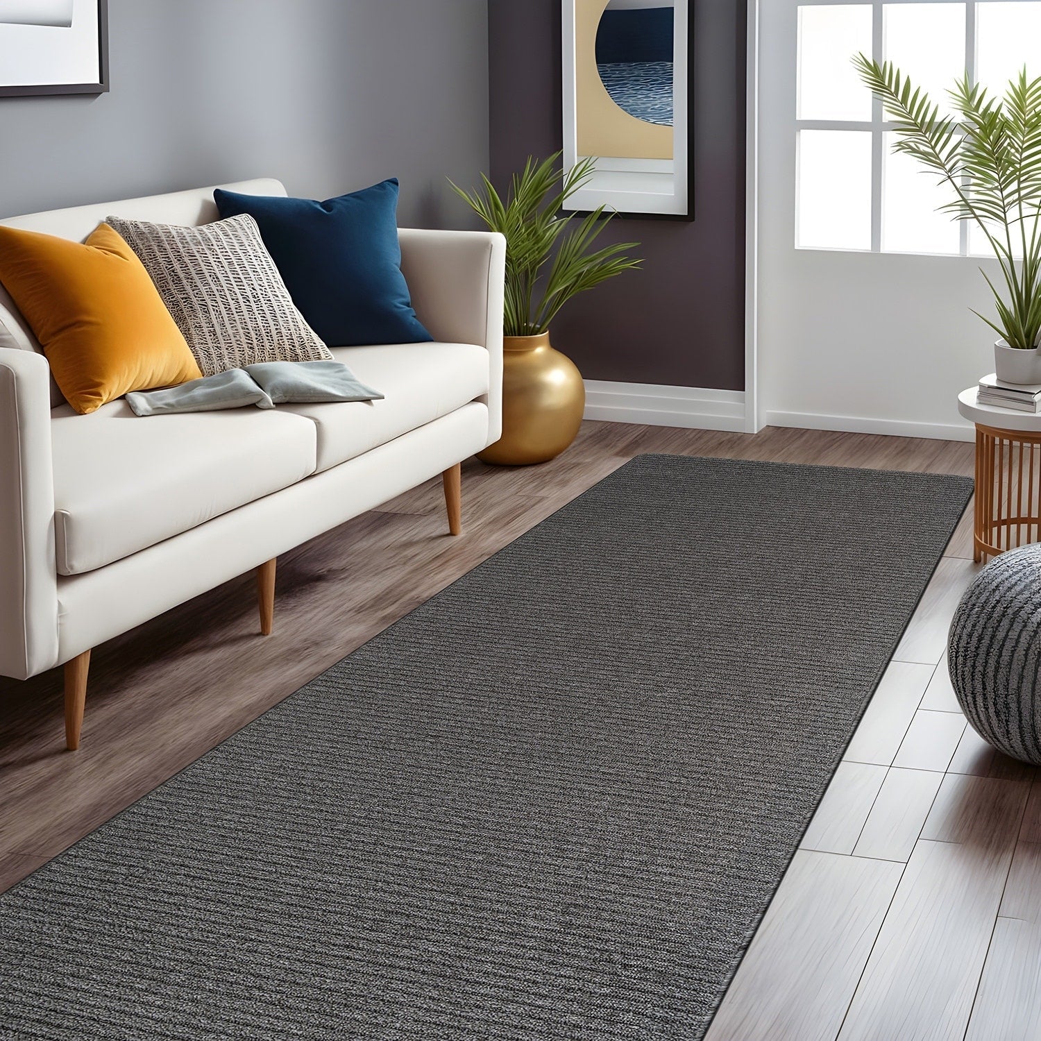 Beverly Rug Solid Color Non-Slip Rubber Back Washable Indoor Area Rug