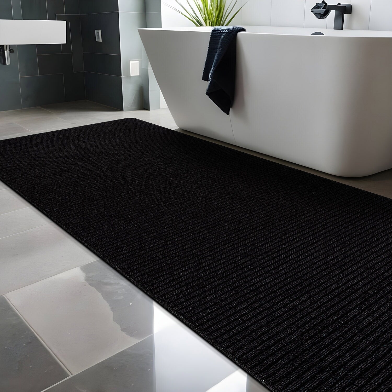 Beverly Rug Solid Color Non-Slip Rubber Back Washable Indoor Area Rug