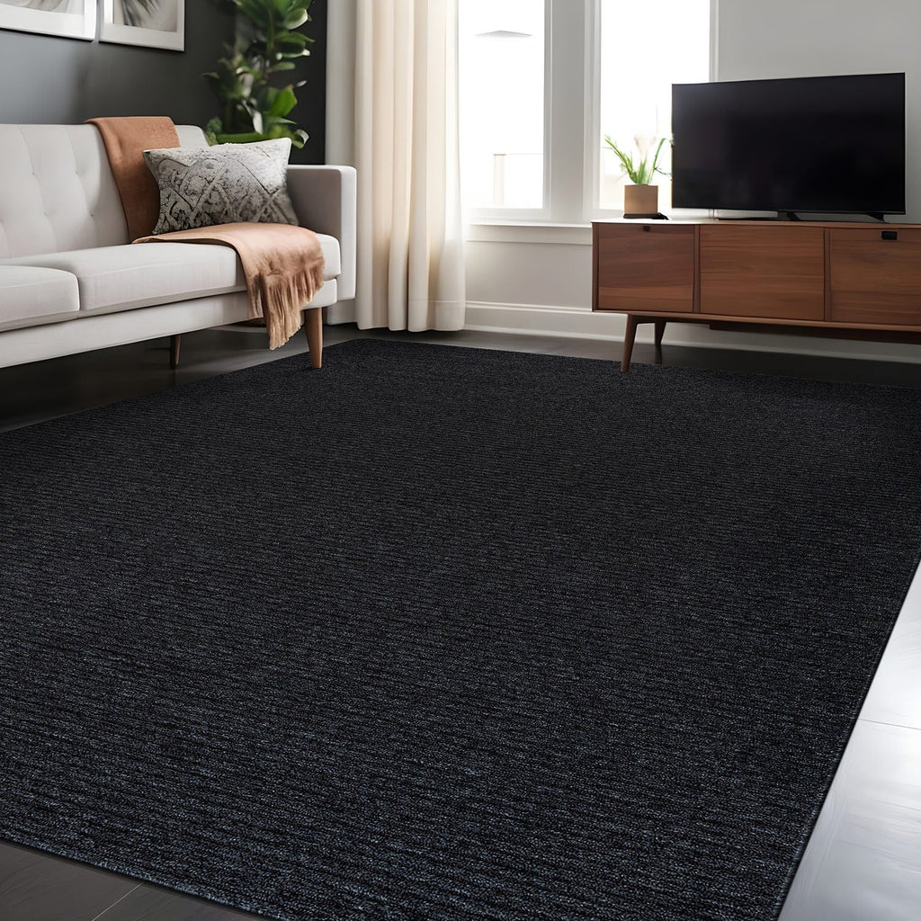 Beverly Rug Solid Color Non-Slip Rubber Back Washable Indoor Area Rug