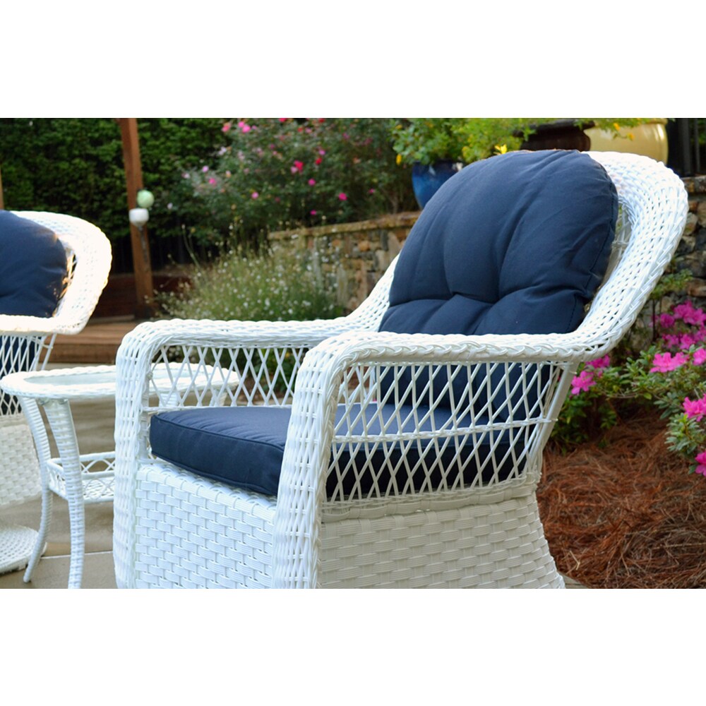 Biloxi Outdoor WhiteOutdoor Wicker Swivel Glider Patio Set (3-Piece)