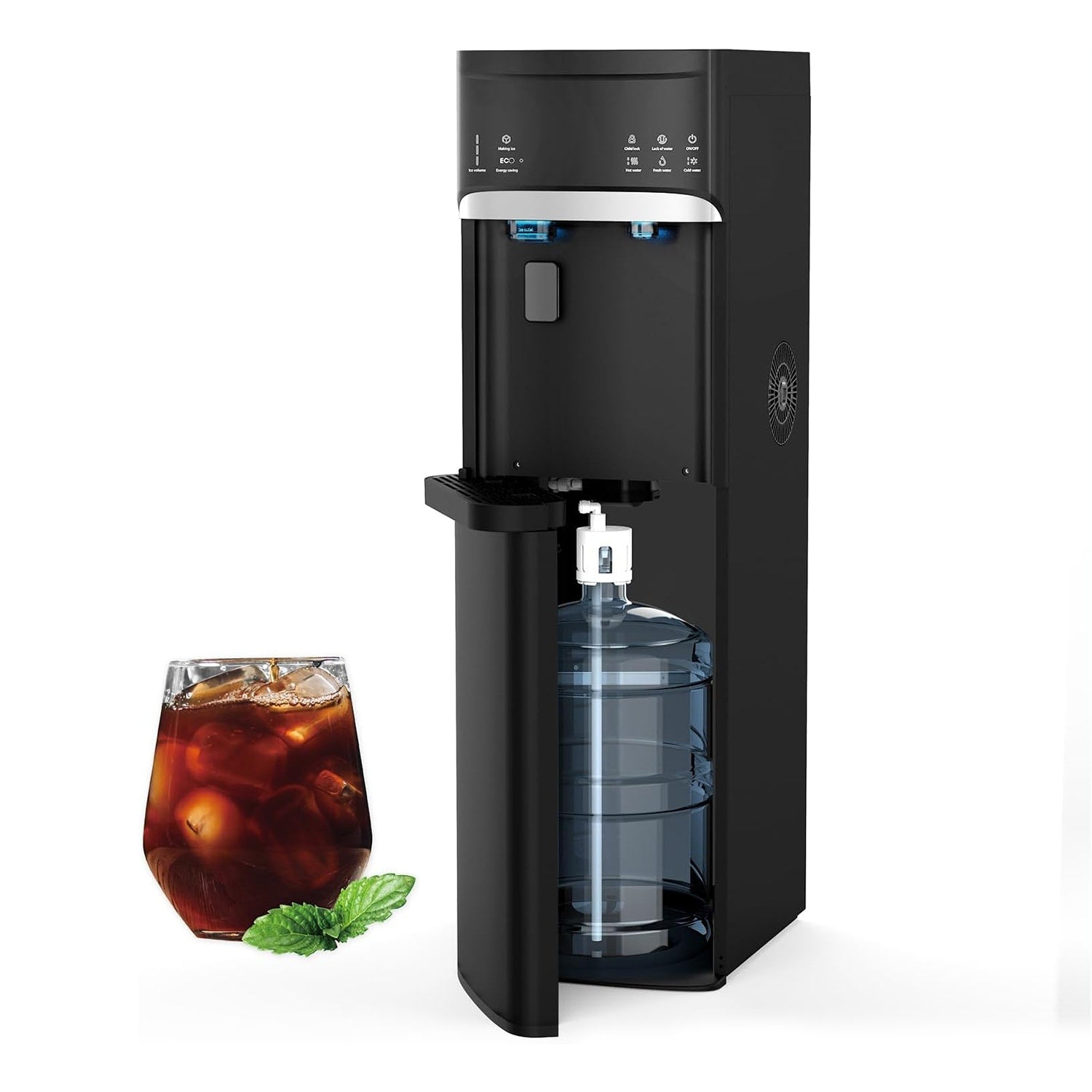 Black 3 in 1 Hot and Cold Water Dispensers with Ice Maker