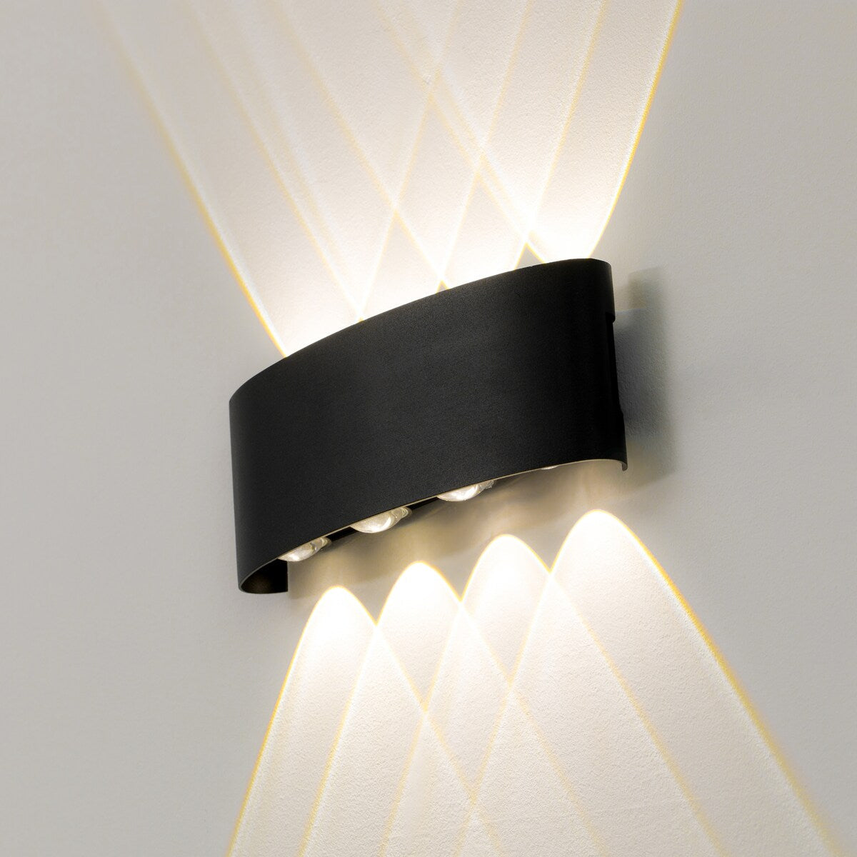 Black Contemporary Decorative Waterproof Aluminum Wall Lamp for Indoors and Outdoors, 8 Watt Cool White 4000K