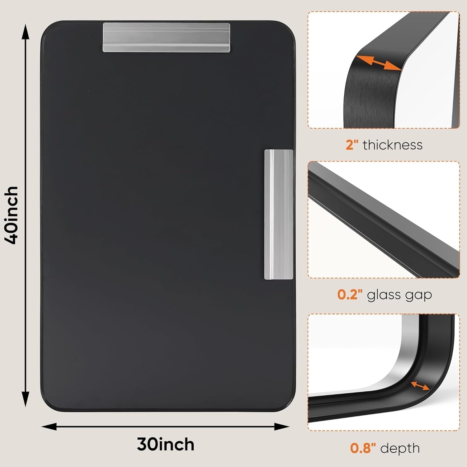 Modern Metal Frame Wall Mounted Bathroom Vanity Mirror with 5-year warranty