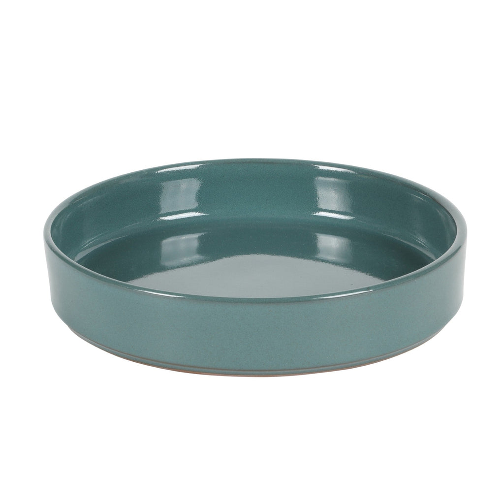 Bloomhouse Santorini Mist 16 Piece Double Bowl Terracotta Reactive Glaze Plates and Bowls Dinnerware Set