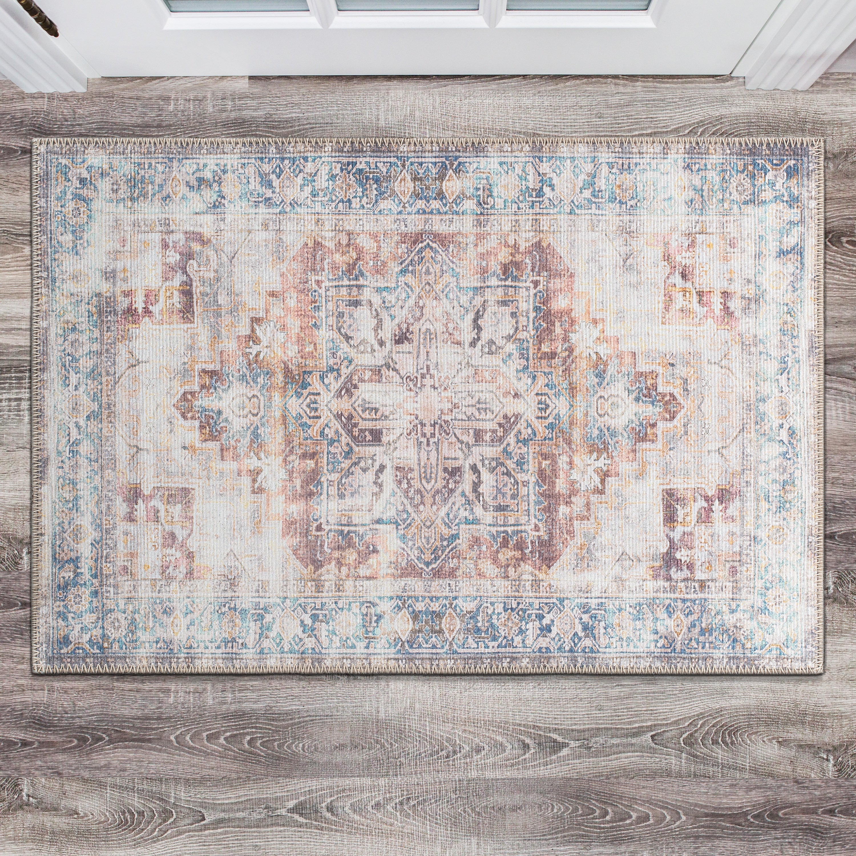 Bohemian Distressed Machine Washable Area Rug