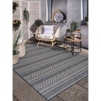 World Rug Gallery Bohemian Geometric Stripe Indoor/Outdoor Area Rug