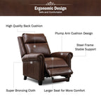 Genuine Leather Push Back Recliner Chair with Comfortable Arms and Back