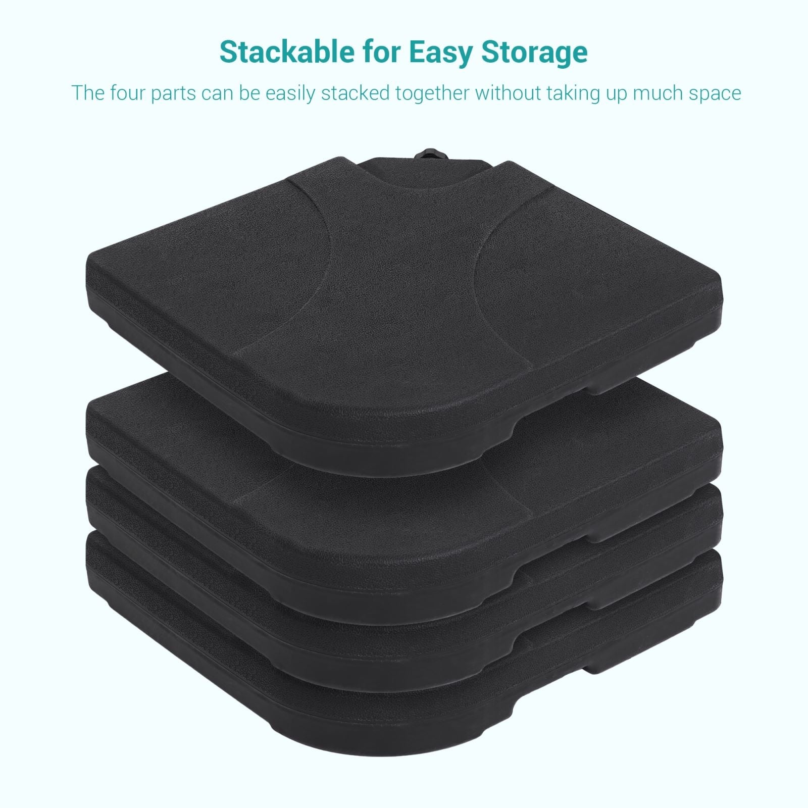 Bonosuki 4-Piece Cantilever Base Offset Patio Umbrella Stand, 176lb - 40.9 x 40.9