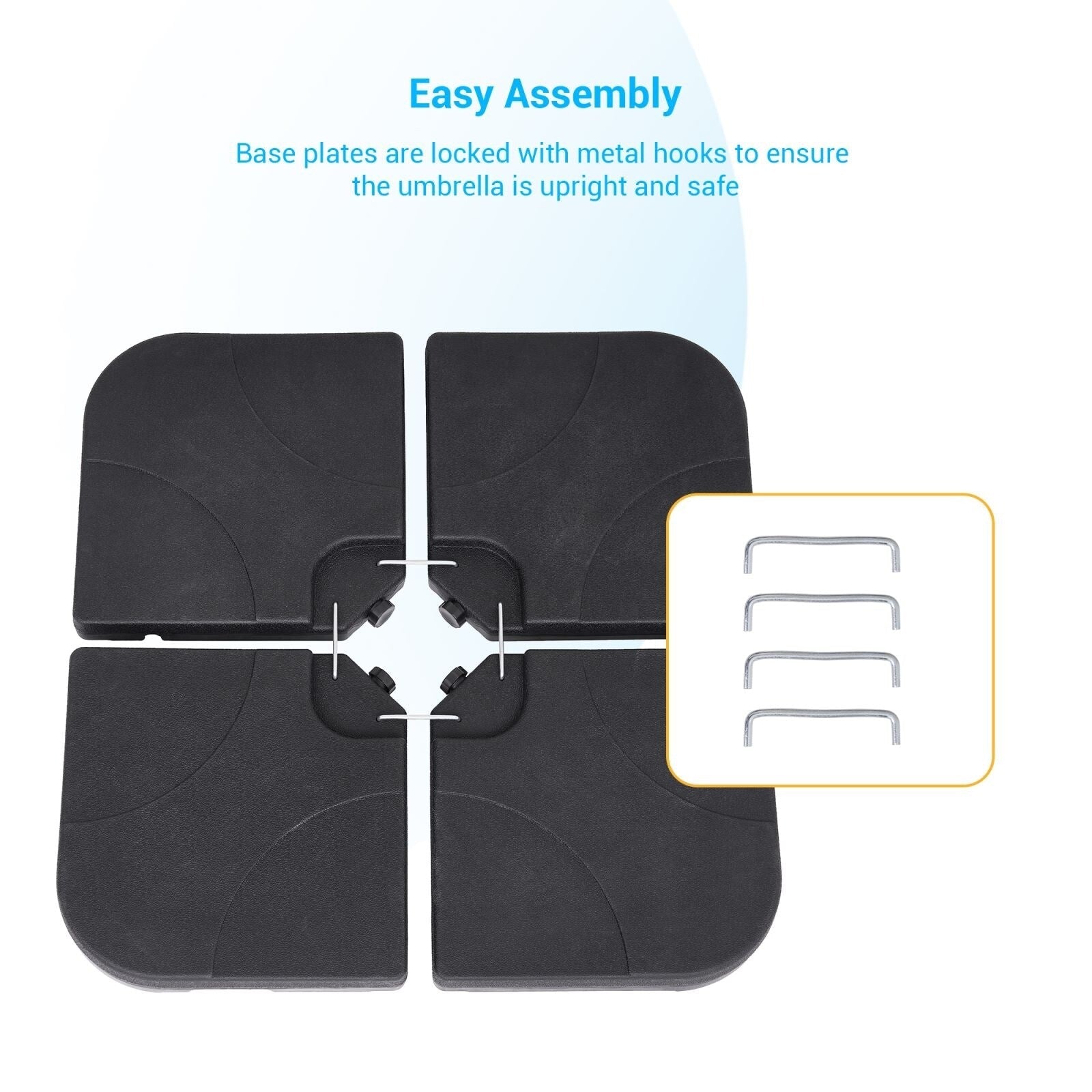 Bonosuki 4-Piece Cantilever Base Offset Patio Umbrella Stand, 176lb - 40.9 x 40.9