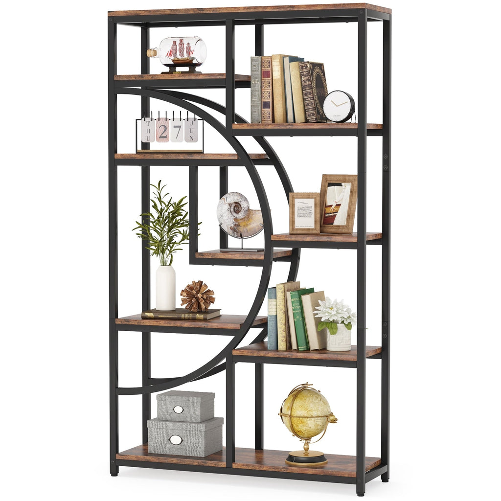 Bookshelf 5 Shelf Industrial Etagere Bookcase for Bedroom, Living Room, Home Office