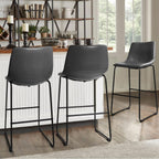 Bossin 18/26/30 inch Bar Stools,Counter Height Bar Stools with Back Modern PU Leather Stools Dining Chair with Footrest