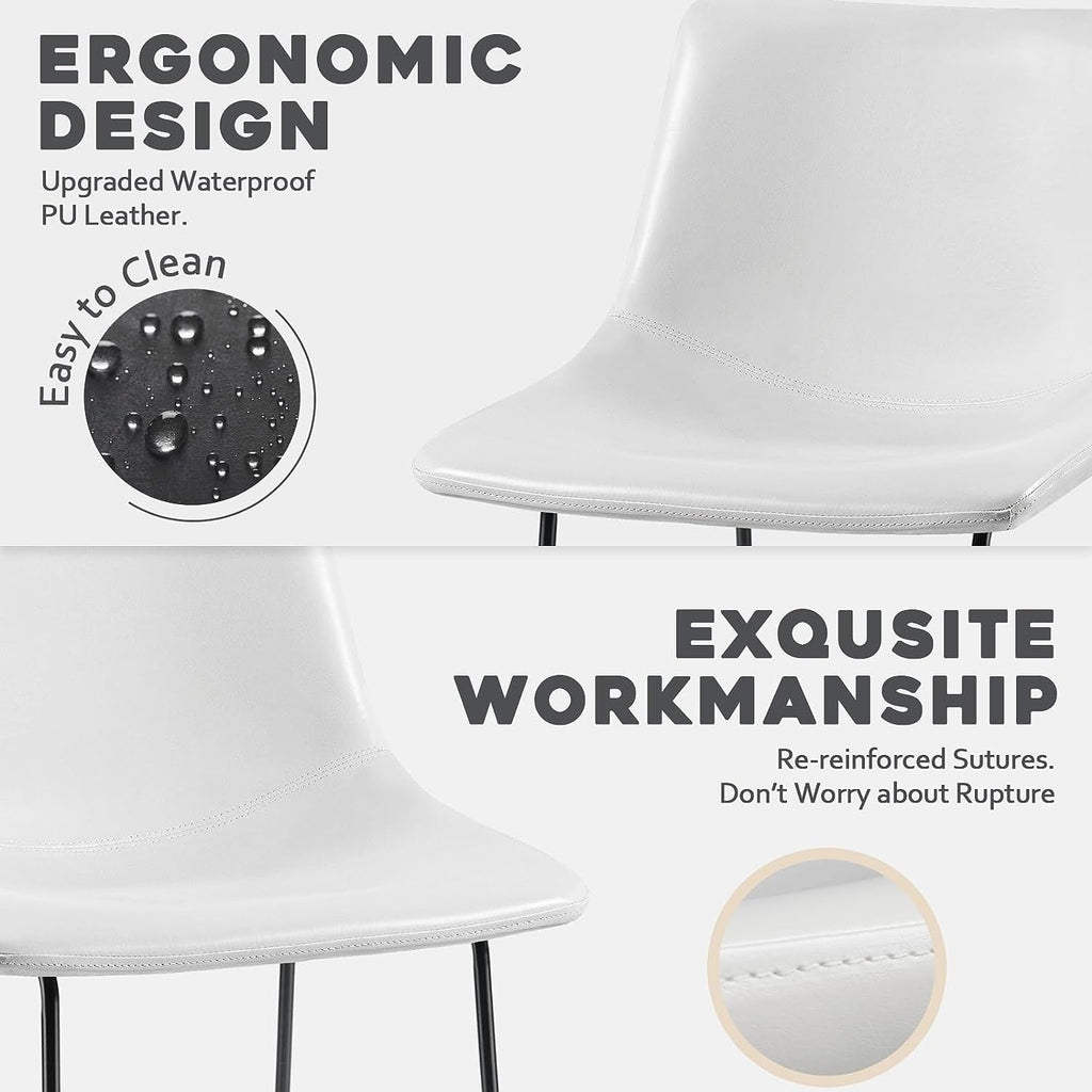 Bossin 18/26/30 inch Bar Stools,Counter Height Bar Stools with Back Modern PU Leather Stools Dining Chair with Footrest