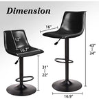 Bossin Adjustable Swivel Bar Stools with Backs – Counter Height