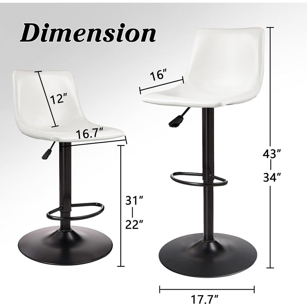 Bossin Adjustable Swivel Bar Stools with Backs – Counter Height