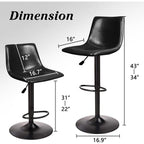Bossin Adjustable Swivel Bar Stools with Backs – Counter Height
