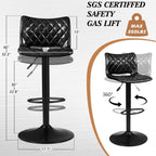 Bossin Adjustable Swivel Bar Stools with Backs – Counter Height
