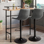 Bossin Adjustable Swivel Bar Stools with Backs – Counter Height