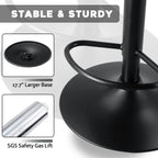 Bossin Adjustable Swivel Bar Stools with Backs – Counter Height