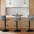 Bossin Adjustable Swivel Bar Stools with Backs – Counter Height