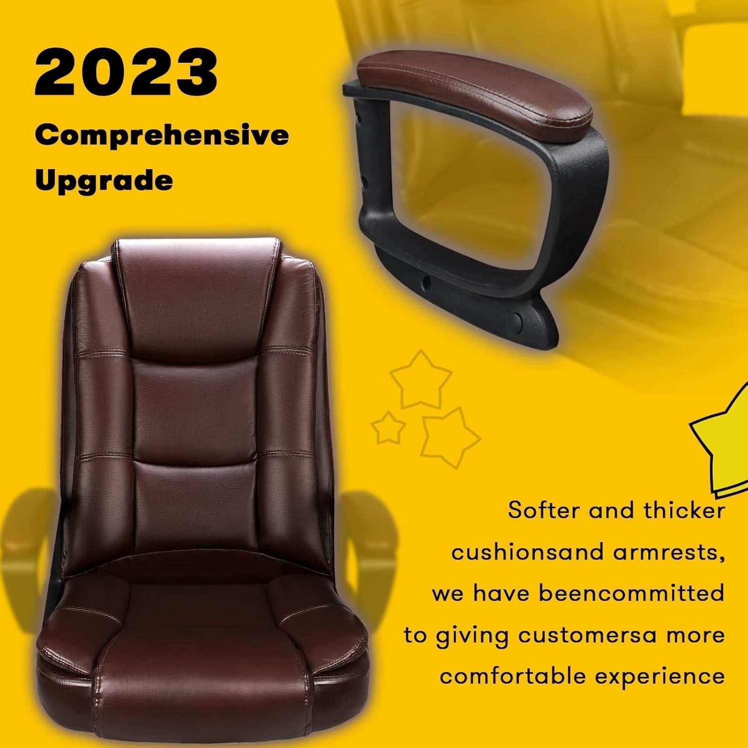 Bossin Big and Tall Office Chair High Back Executive Chair Ergonomic Adjustable Executive Leather Chair,400lbs