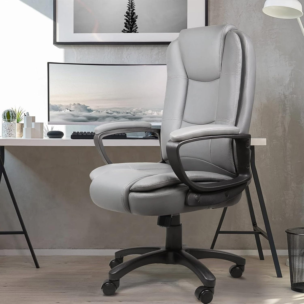Bossin Big and Tall Office Chair High Back Executive Chair Ergonomic Adjustable Executive Leather Chair,400lbs
