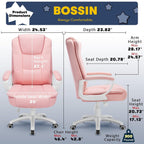 Bossin Big and Tall Office Chair High Back Executive Chair Ergonomic Adjustable Executive Leather Chair,400lbs