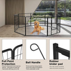 Bossin Dog Playpen Dog Kennel Pen Cage Dog Fence Exercise Pen with Doors 8/16/24 Panel