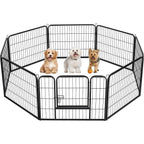 Bossin Dog Playpen Dog Kennel Pen Cage Dog Fence Exercise Pen with Doors 8/16/24 Panel