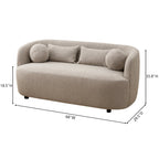 KINWELL Boucle Upholstered 2-Seats Loveseat with Pillows