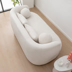 KINWELL Boucle Upholstered 2-Seats Loveseat with Pillows