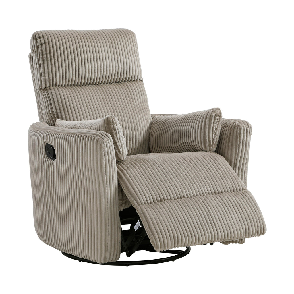 Braidy Corduroy Swivel Glider Manual Reclining Chair