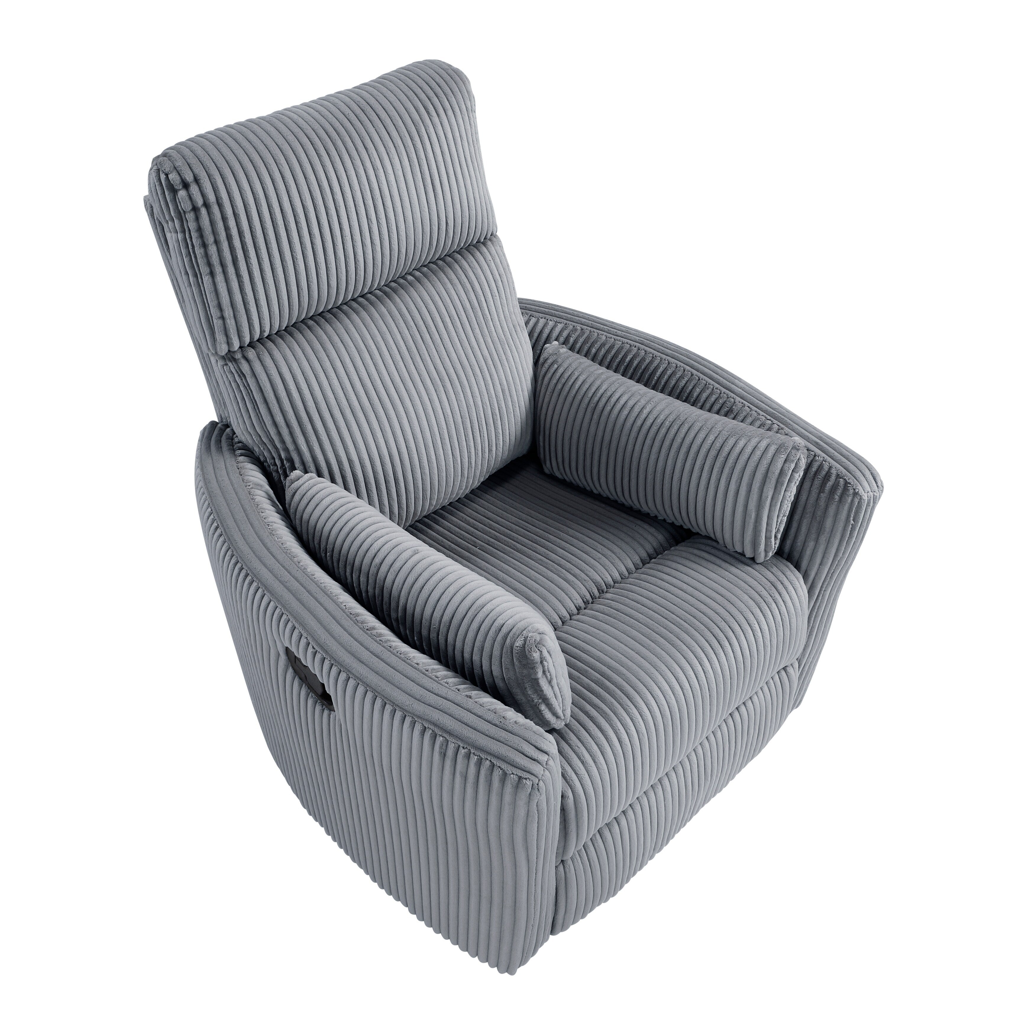 Braidy Corduroy Swivel Glider Manual Reclining Chair