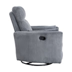 Braidy Corduroy Swivel Glider Manual Reclining Chair