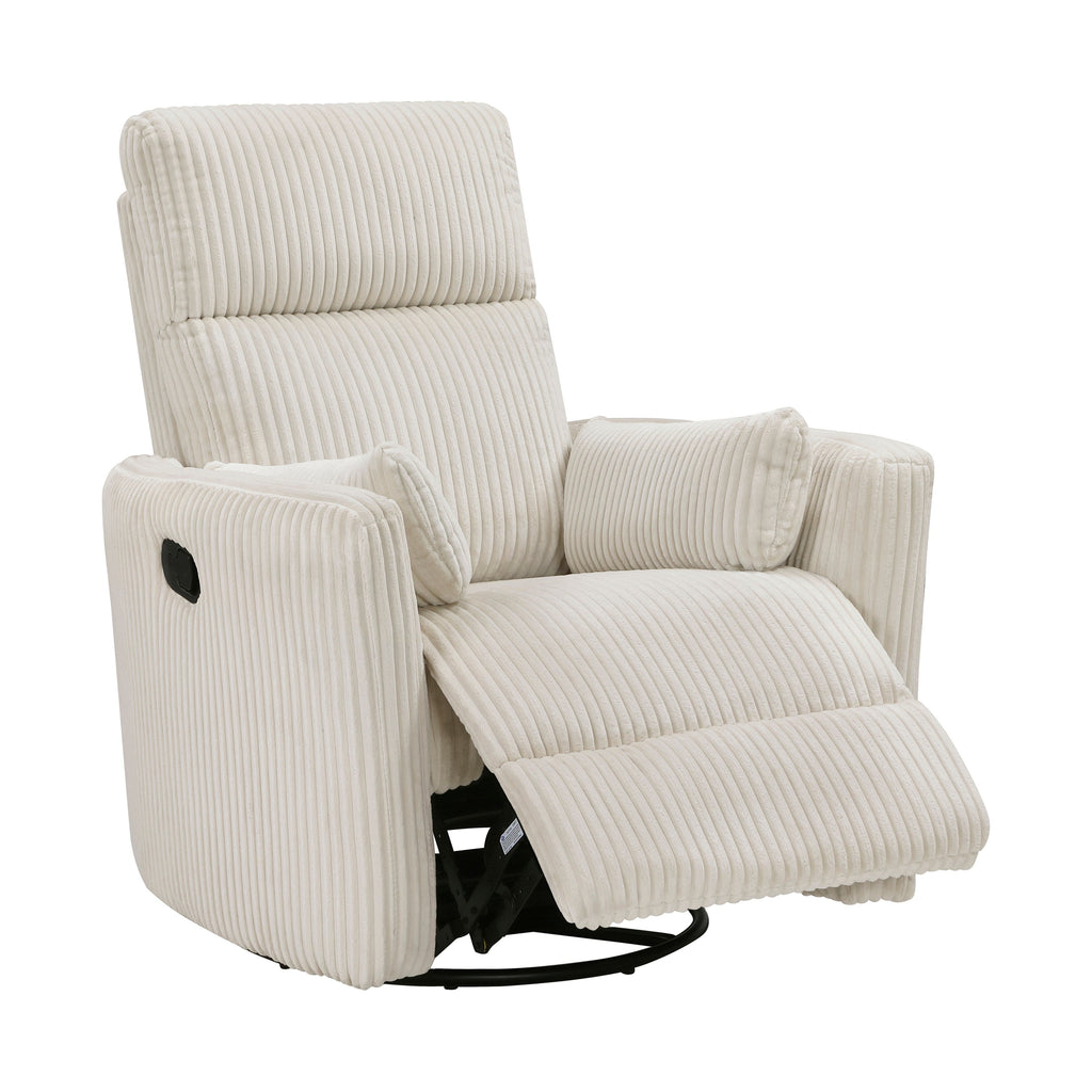 Braidy Corduroy Swivel Glider Manual Reclining Chair