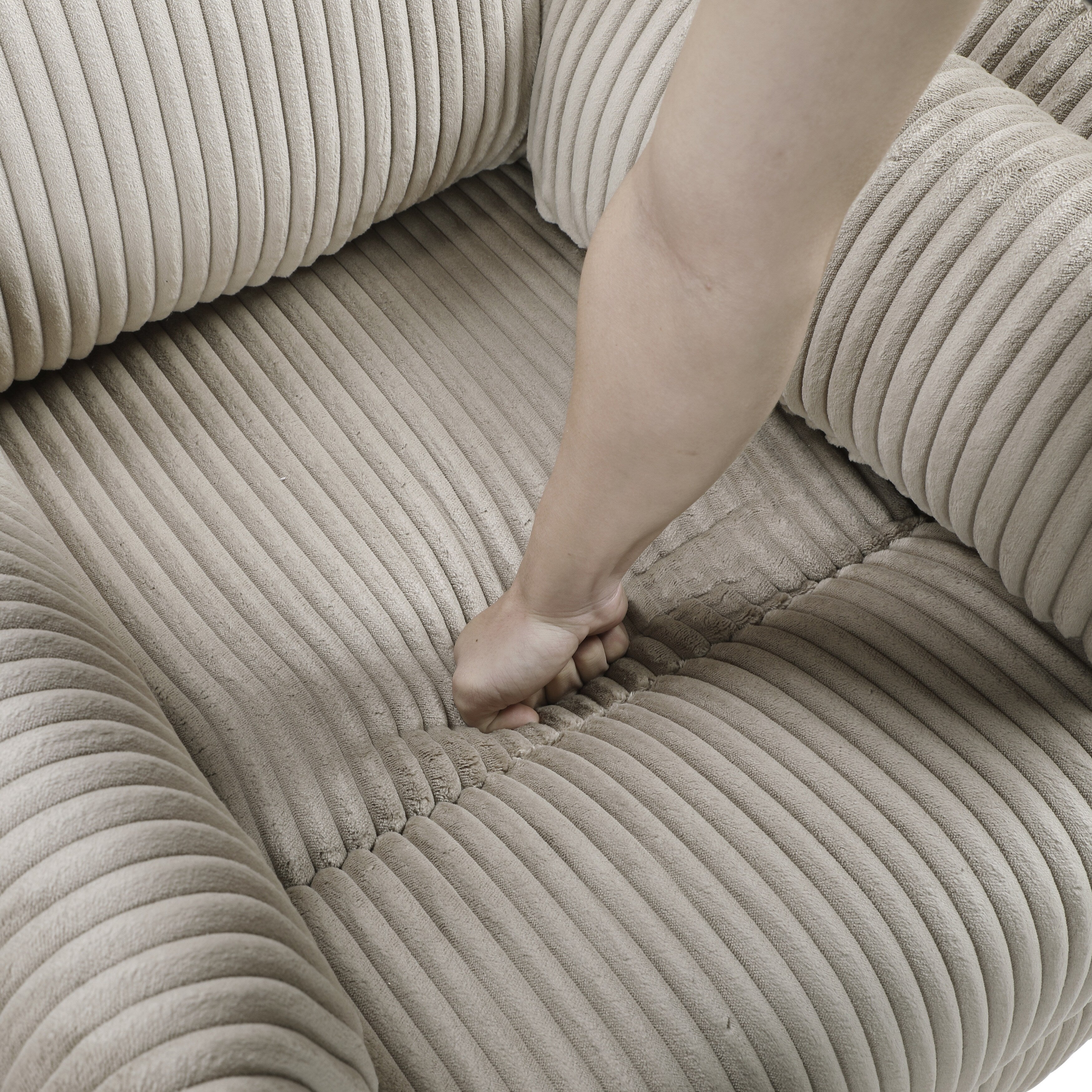 Braidy Corduroy Swivel Glider Manual Reclining Chair