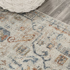 JONATHAN Y Brandy Bohemian Medallion Low-Pile Machine-Washable Cream/Terra Area Rug