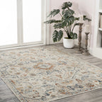 JONATHAN Y Brandy Bohemian Medallion Low-Pile Machine-Washable Cream/Terra Area Rug