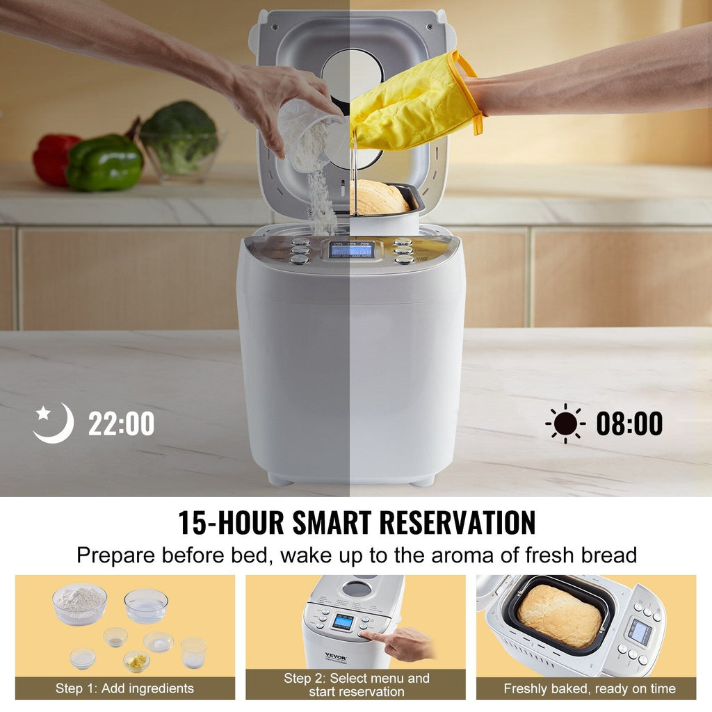 Bread Maker with Gluten Free Setting, Whole Wheat Bread Making, Digital, Programmable