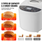 Bread Maker with Gluten Free Setting, Whole Wheat Bread Making, Digital, Programmable