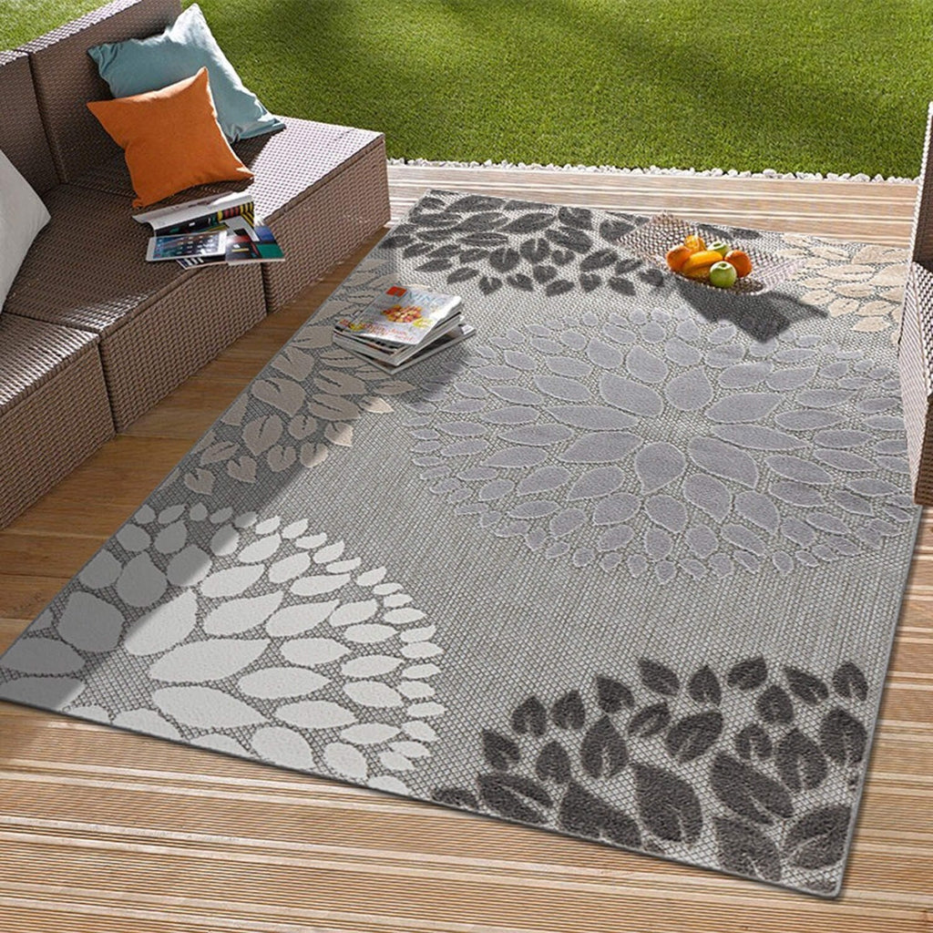 Brescia Modern Floral Circles Indoor/Outdoor Area Rug
