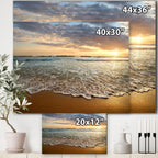 Bright Cloudy Sunset in Calm Ocean - Contemporary Seascape Art Canvas