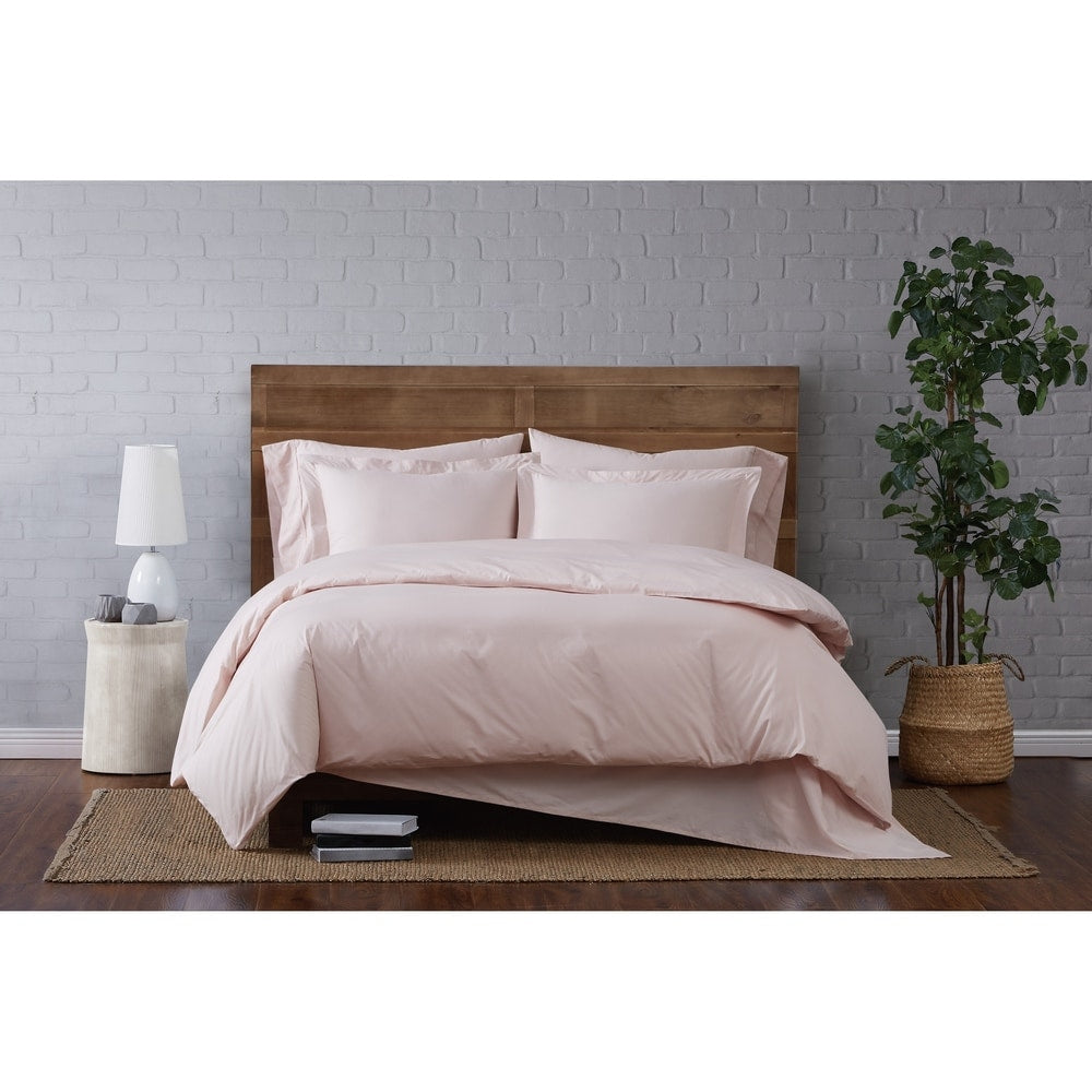 Brooklyn Loom Tight-Weave Cotton Percale Duvet Set