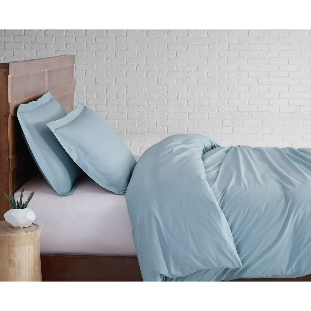 Brooklyn Loom Tight-Weave Cotton Percale Duvet Set