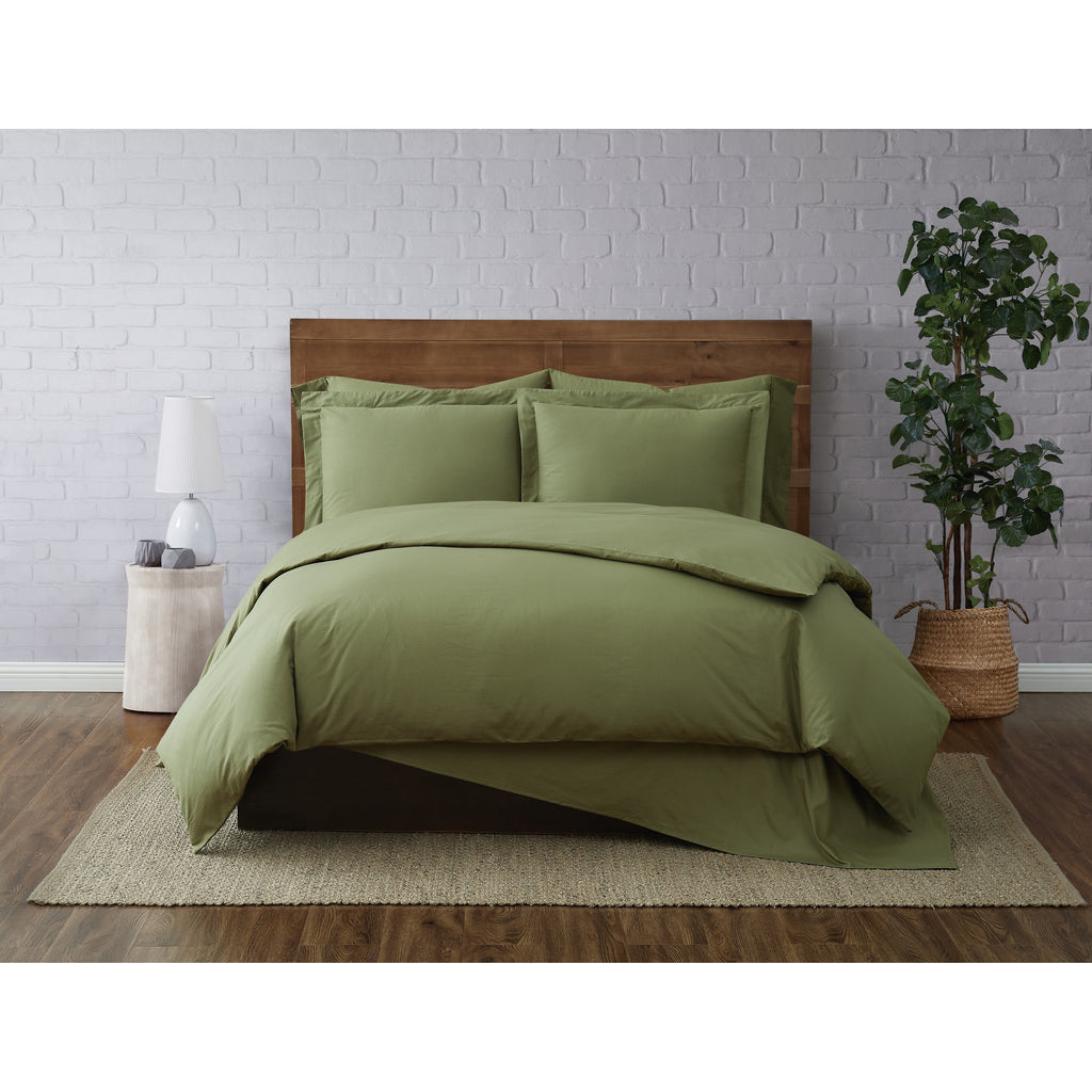 Brooklyn Loom Tight-Weave Cotton Percale Duvet Set