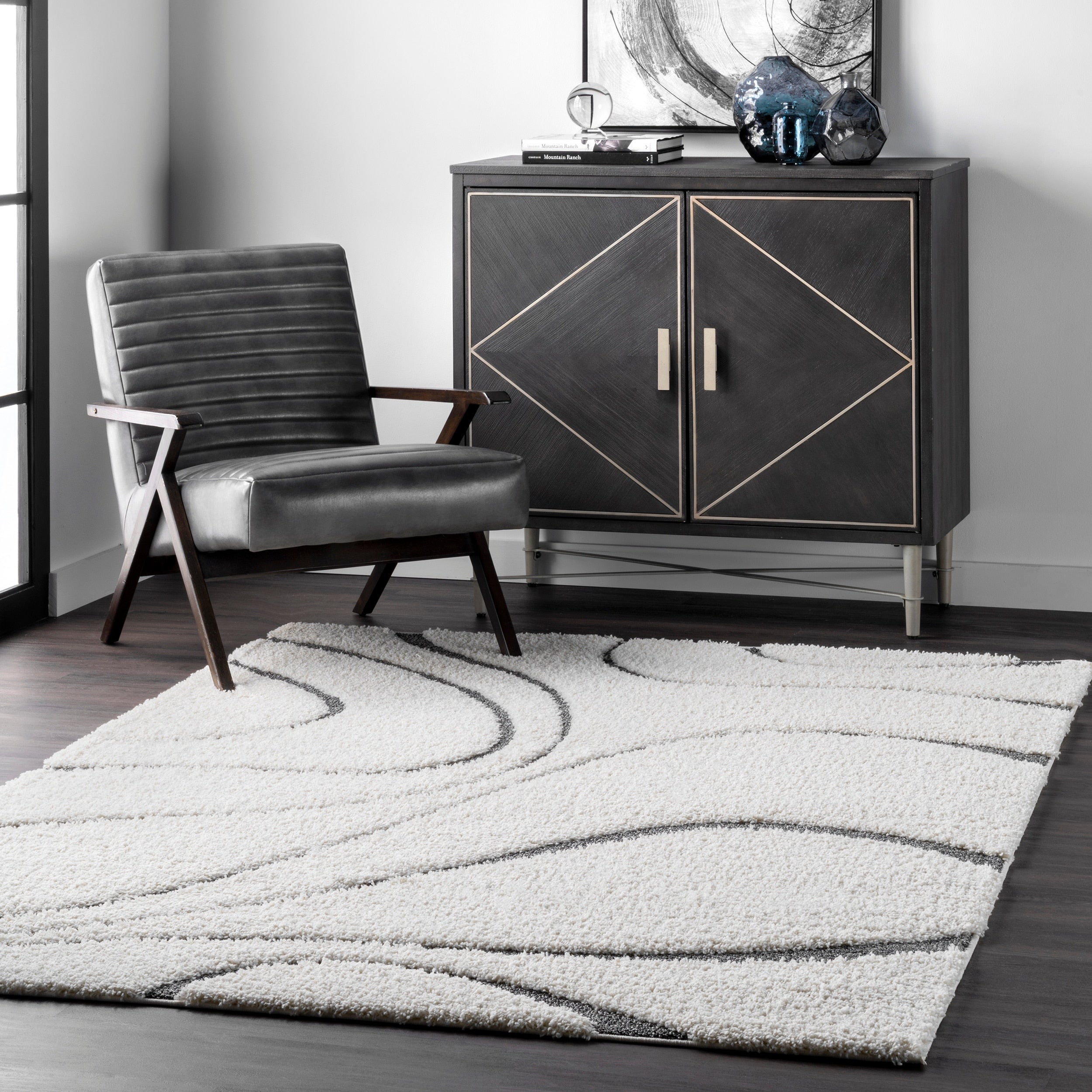 Nuloom Krista Contemporary Swirls Shag Area Rug