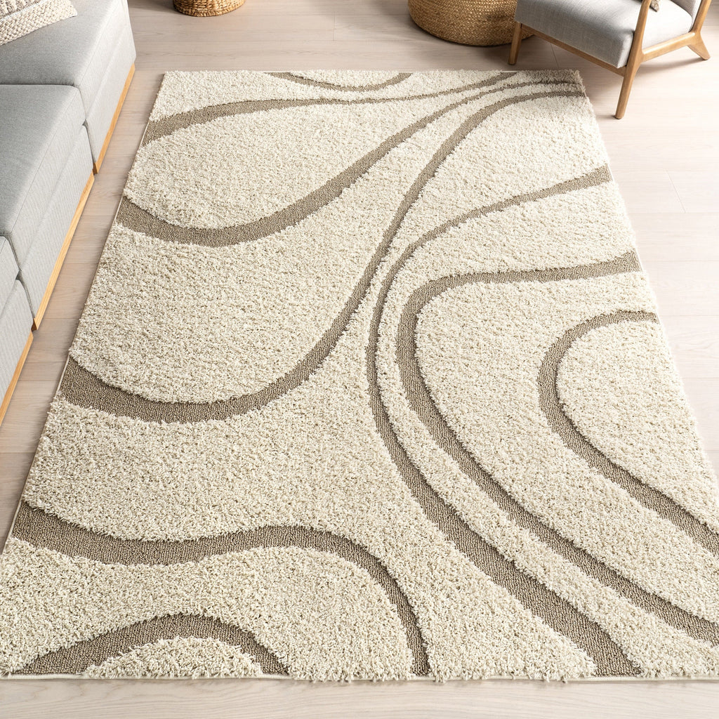 Nuloom Krista Contemporary Swirls Shag Area Rug